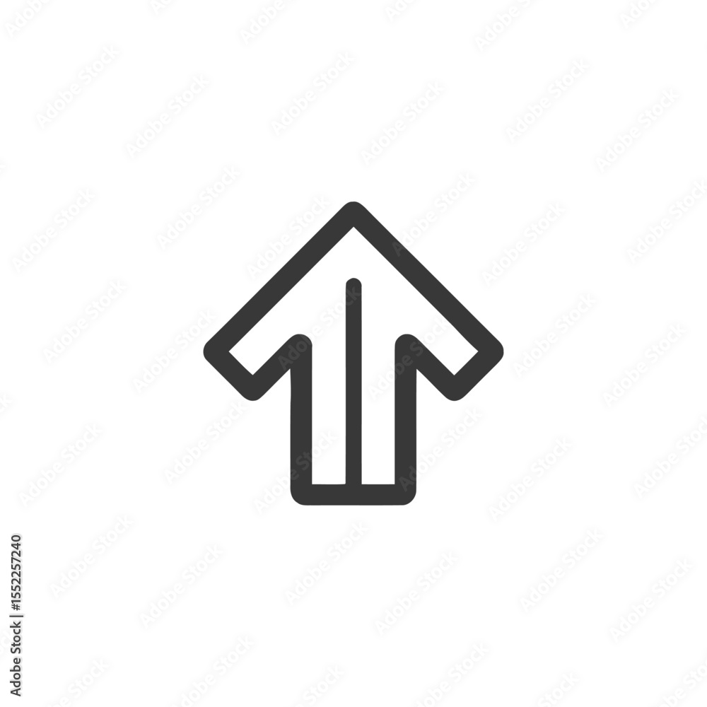 Poster bold arrow icon pointing upward with unique geometric design