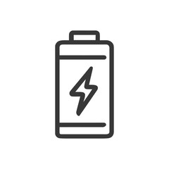 Obraz premium Bold Battery Icon with Lightning Bolt Symbol on White Background