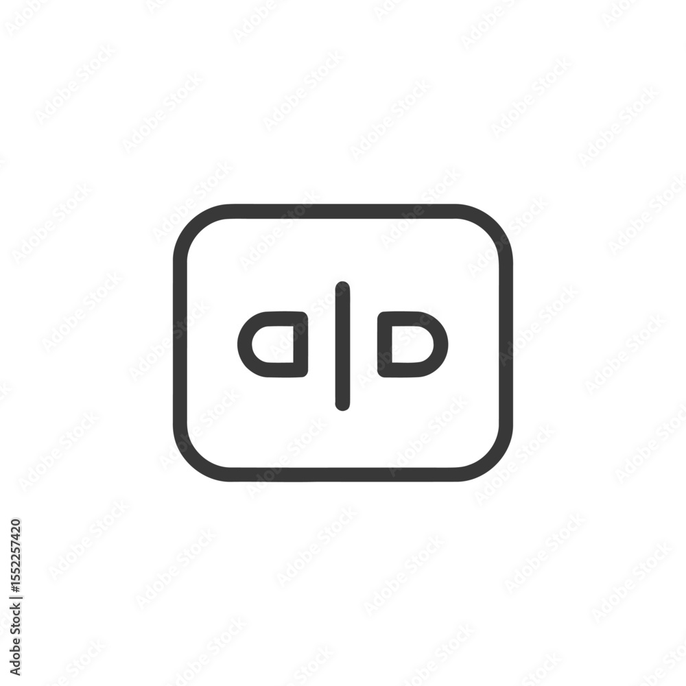 Poster code comparison icon: minimalist design with rounded square and vertical divider