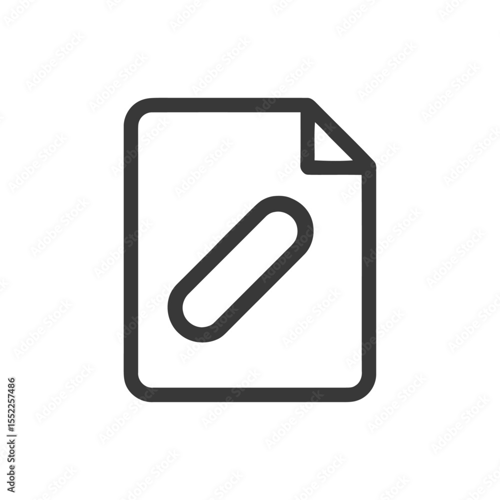 Poster edit document icon: simple line art with rounded rectangle