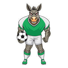 football mascot donkey vector illustration donkey football design