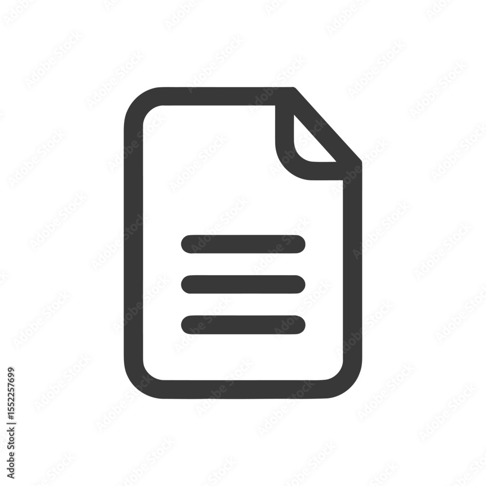 Poster simple dark gray document icon with rounded corners and lines