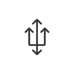 Obraz premium Minimalist Arrow Symbol: Three Up, One Down, Directional Icon