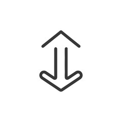 Up and Down Arrow Icon: Directional Symbol with Rounded Edges on White