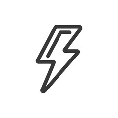 Minimalist Lightning Bolt Icon: Bold Outline on White Background