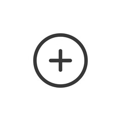 Obraz premium Simple, Clean Plus Icon in Circle, Vector Graphic Design