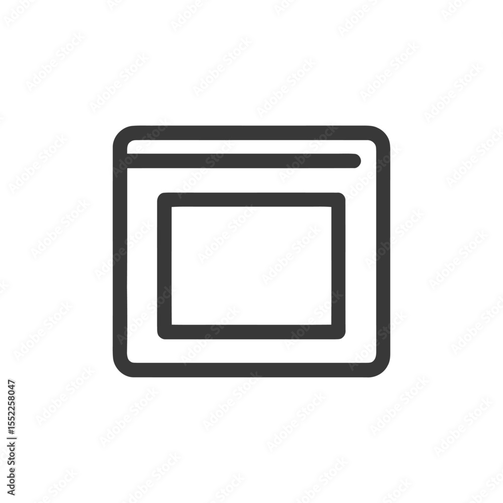Poster minimalist browser window icon with rounded corners and clean design