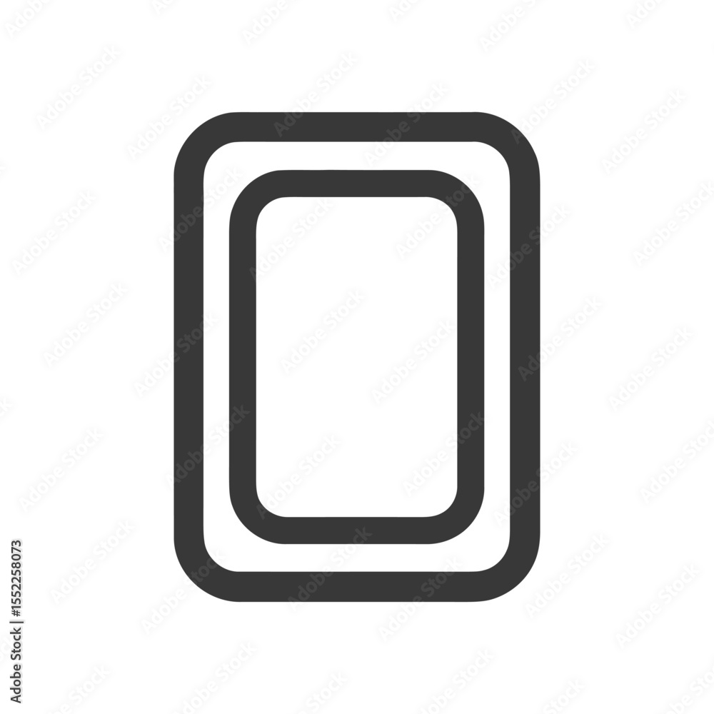Poster nested rounded rectangles: minimalist gray scale geometric design on white background