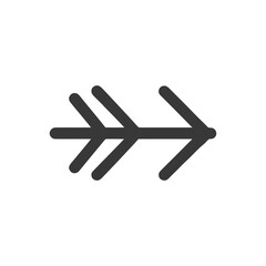 Obraz premium Stylized Arrow Icon: Directional Symbol with Rounded Ends on White