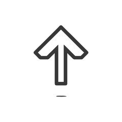 Bold Outline Arrow Pointing Upward on White Background, Minimalist Design