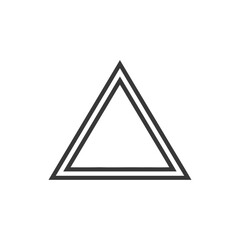 Double-Lined Triangle: Minimalist Geometric Design on White Background