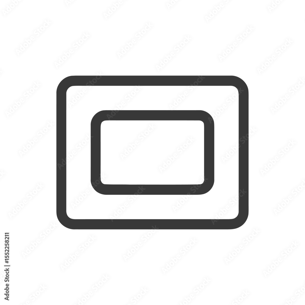 Aufkleber nested rounded rectangles: minimalist gray geometric design on white background