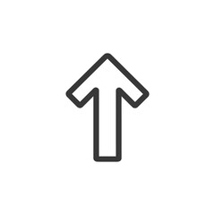 Fototapeta premium Minimalist Gray Arrow Pointing Upward on White Background
