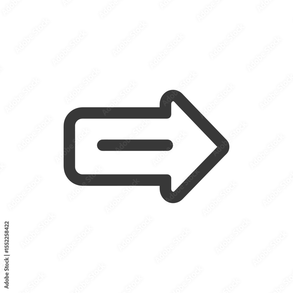 Poster bold arrow icon: simple, rounded design on white background for navigation