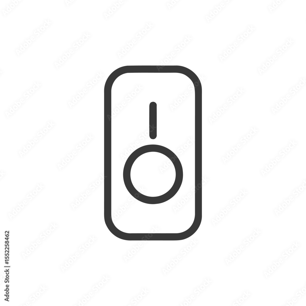 Aufkleber minimalist smart home device icon: rounded rectangle with circle and line