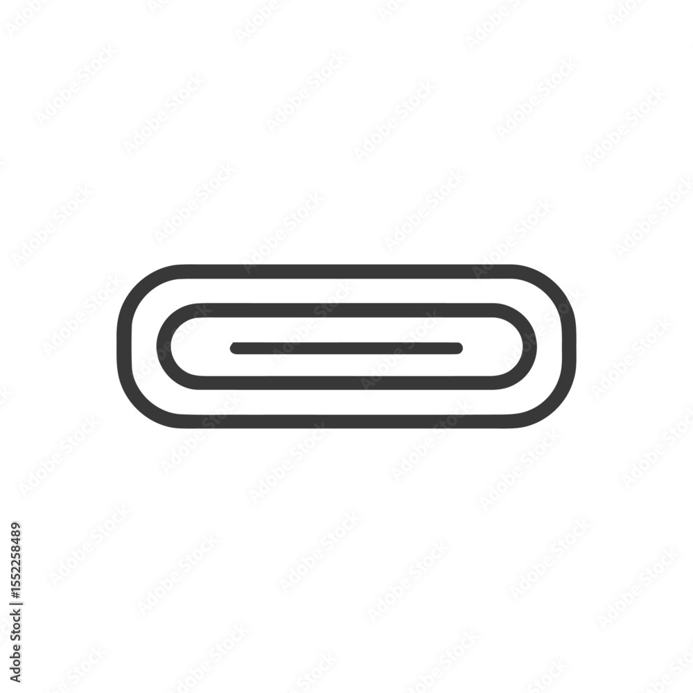 Poster minimalist black and white icon of a rounded rectangle with inner line