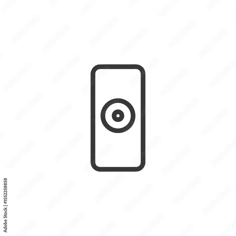 Poster minimalist remote control icon with circular button design