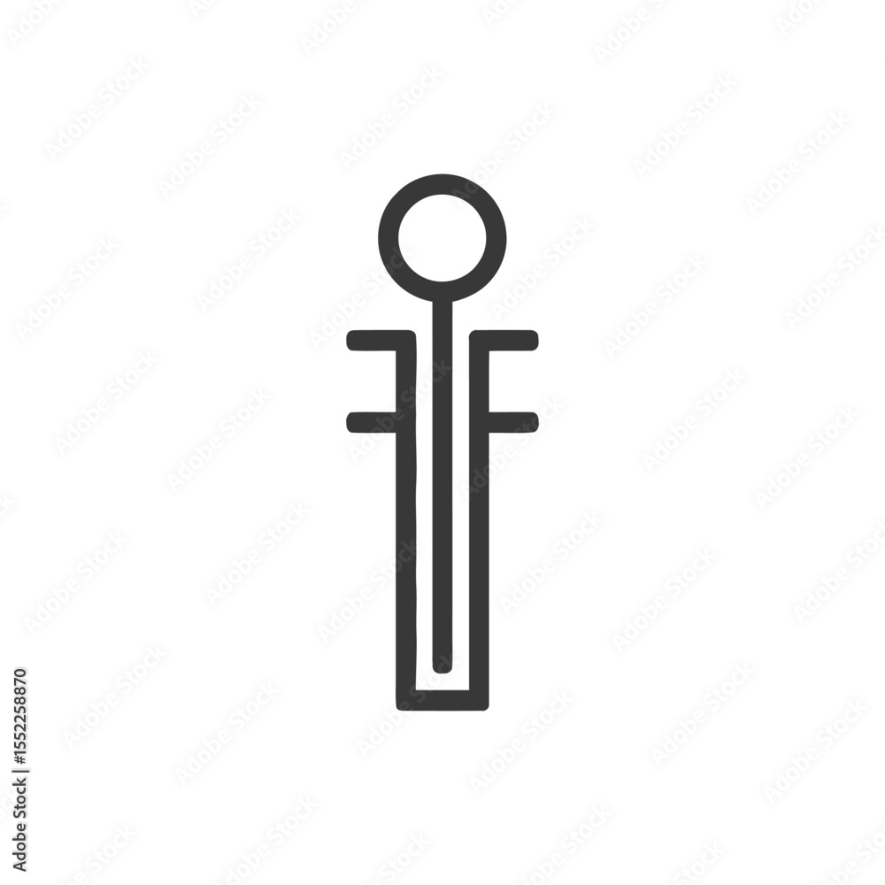 Poster minimalist glyph: abstract symbol with circle and rectangular elements