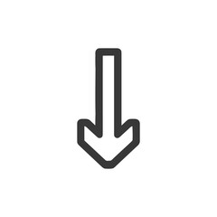 Bold Downward Arrow Icon: Simple, Modern Design on White Background