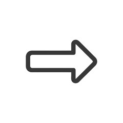 Bold Right Arrow Icon: Simple, Modern, Directional Symbol on White Background