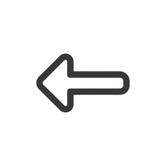 Bold Outline Arrow Pointing Left on White Background