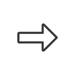 Simple Right Arrow Icon with Rounded Corners on White Background