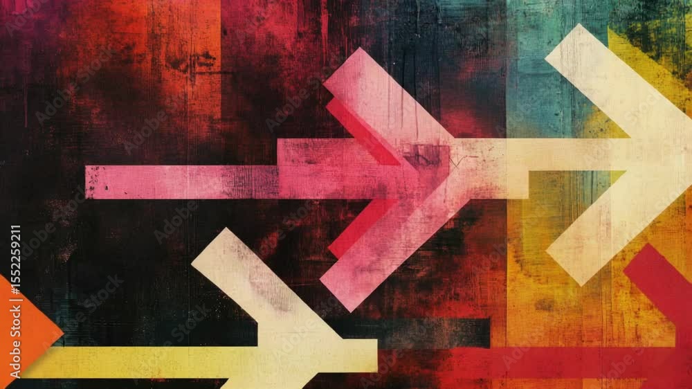 Poster a colorful illustration of arrows pointing in various directions, perfect for use in educational or 