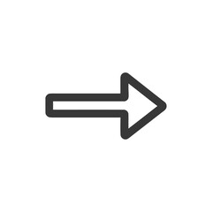 Bold Right Arrow Icon: Minimalist Gray Vector Graphic