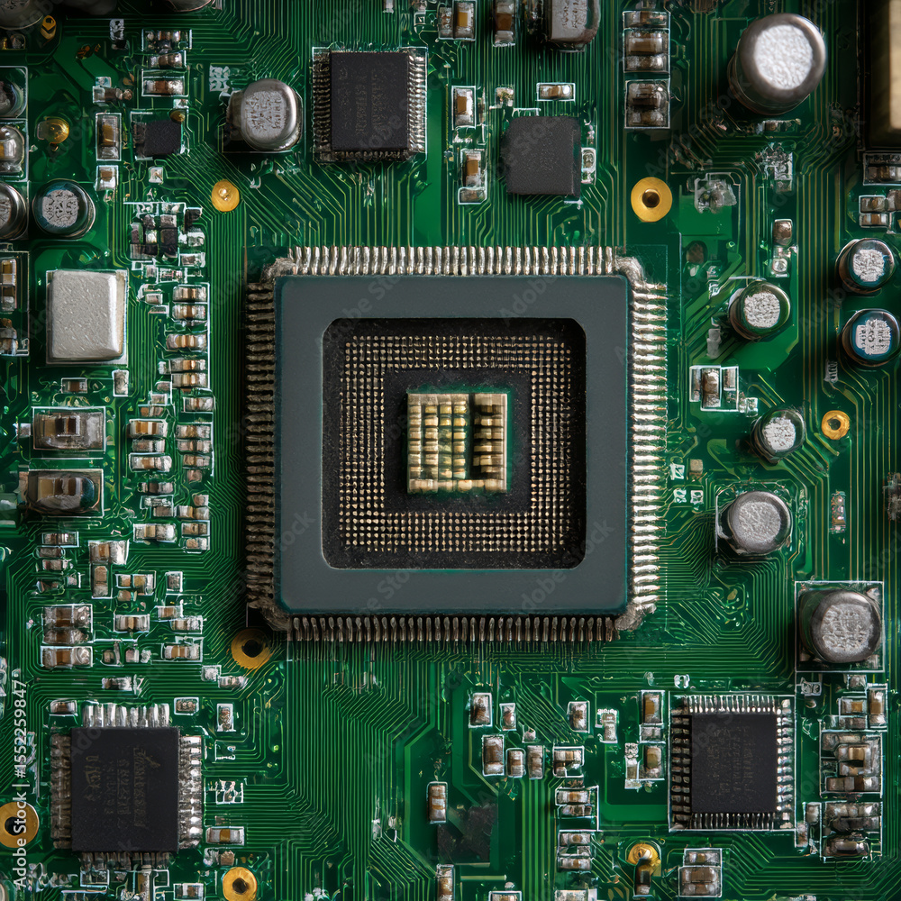 Poster circuit board. technology background. central computer processors cpu concept. motherboard digital c