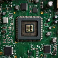 Circuit board. Technology background. Central Computer Processors CPU concept. Motherboard digital chip.