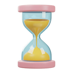 A 3d hourglass icon isolated on transparent background