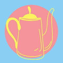 Coffee cup Cappuccino Linear drawing ink	
