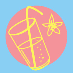 Restaurant alcoholic drink Line art	
