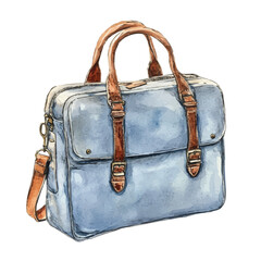Laptop Bag, watercolor vector, isolated on a white background.