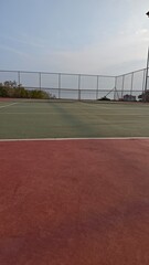 tennis court with net