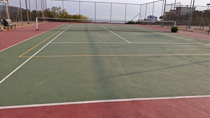 tennis court and net