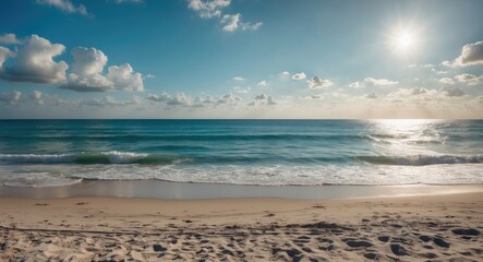 Sunny Beach by the Ocean on a Day