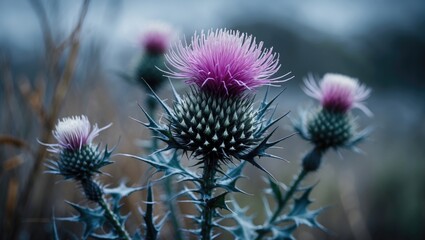 A spring thistle flower