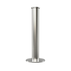 Stainless steel pole with circular base in industrial style  