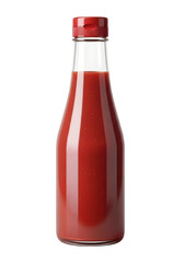 Ketchup bottle isolated on the transparent background, red condiment container