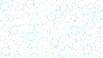 Blue bubbles on white background, wallpaper with disks, circles, air bubbles. Flight effect, light airy drawing.