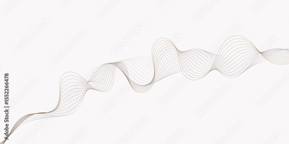 Poster modern style wave lines flowing gently across a bright white background in a smooth wavy line patter