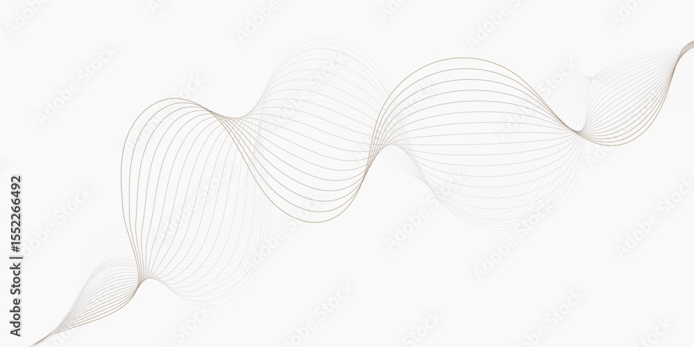 Poster modern style wave lines flowing gently across a bright white background in a smooth wavy line patter