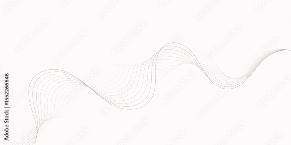 Poster modern style wave lines flowing gently across a bright white background in a smooth wavy line patter