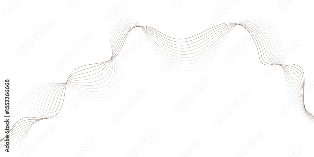 Poster modern style wave lines flowing gently across a bright white background in a smooth wavy line patter