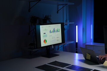 Business data dashboard provide business intelligence analytic for marketing strategy planning...