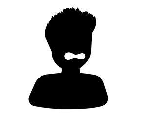 Angry Male Silhouette with Spiky Hair Expressing Frustration or Discontentment – Emotion for Mental Health, Communication Issues, Stress, or Conflict in Social, Psychological, or Workplace