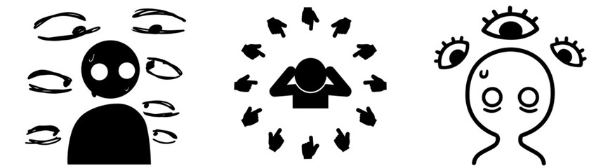 Depicting Social Anxiety, Panic Under Public Scrutiny, Fear of Judgment, and Obsession with Others’ Opinions – Mental Health Awareness and Psychological Pressure
