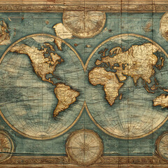 Fototapeta premium retro-styled world map