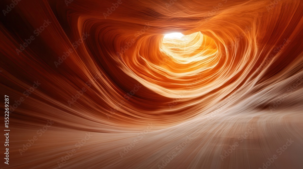 Poster this mesmerizing image features an abstract tunnel illuminated by warm, swirling colors, creating a 
